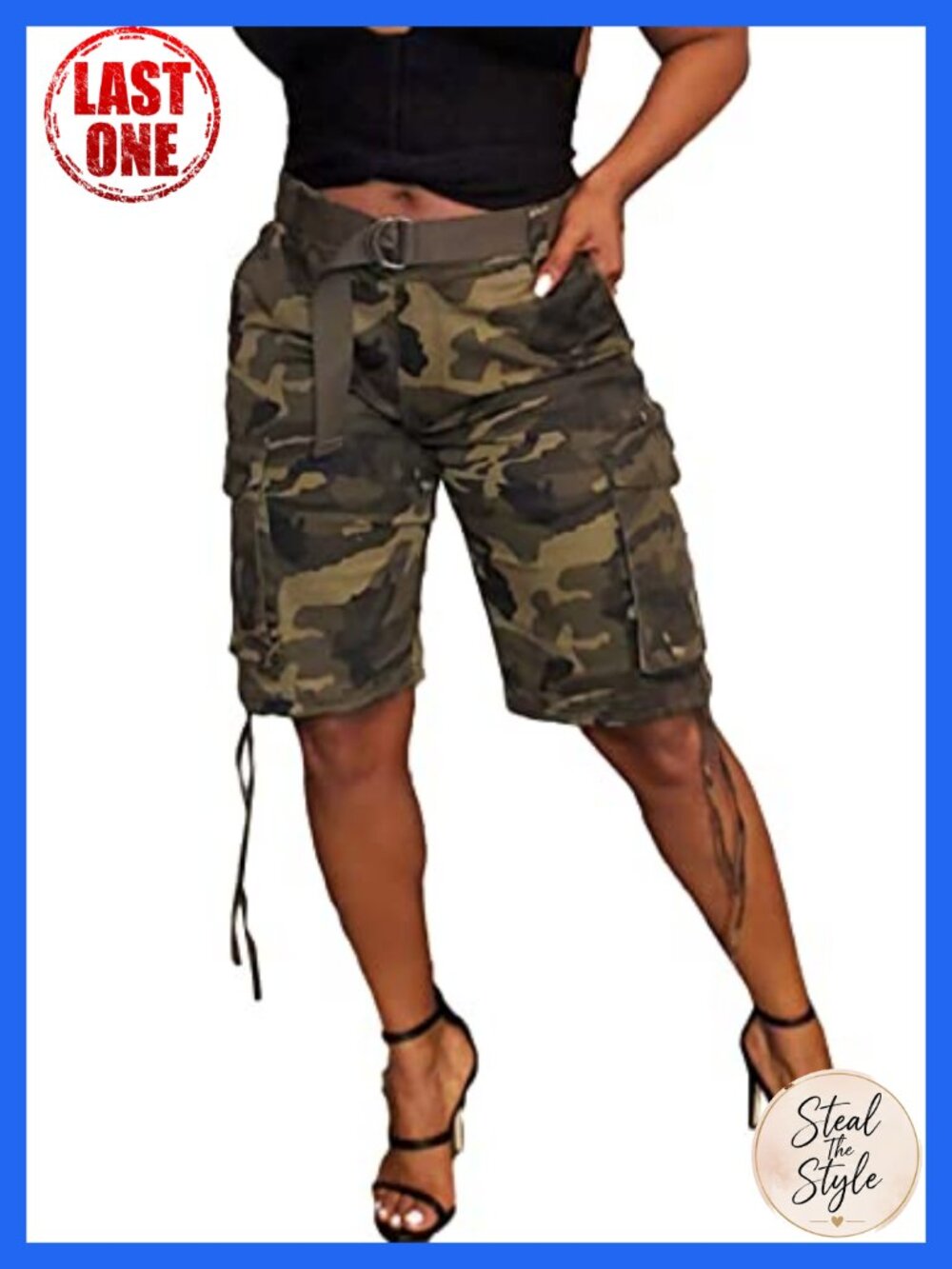 Women's High Waisted Cargo Shorts with Pockets Casual Y2K Summer